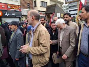حضور سردار رشید، علی لاریجانی، شمخانی و سعید جلیلی در راهپیمایی روز قدس