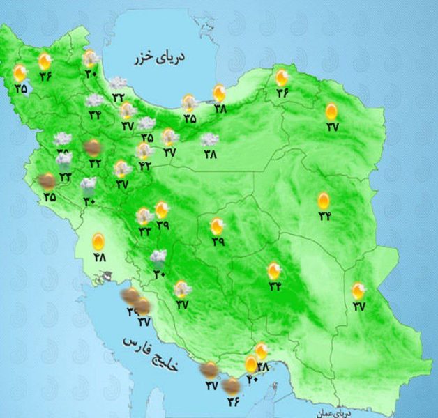 جو پایدار و افزایش دما در اکثر مناطق کشور