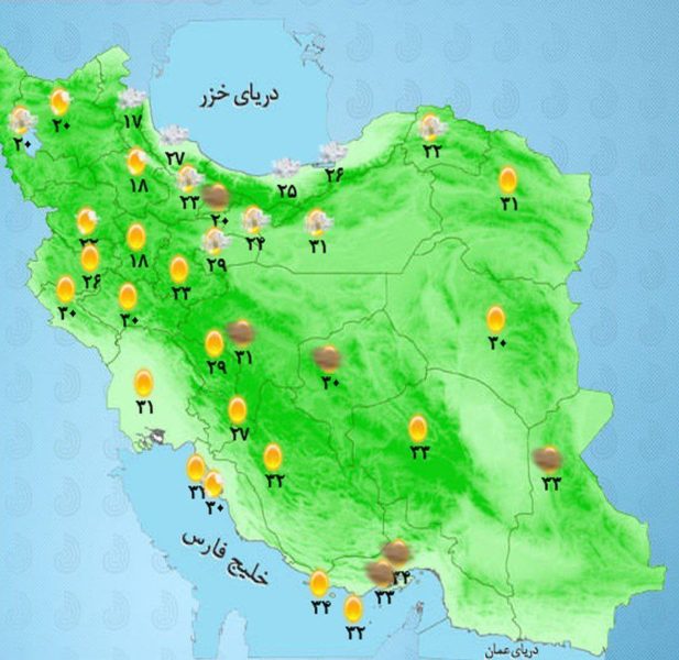 ماندگاری هوای گرم‌ در کشور تا اواخر هفته