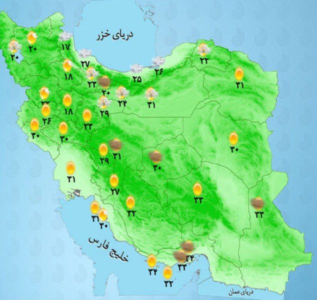 رگبار پراکنده در مناطقی از غرب و جنوب کشور