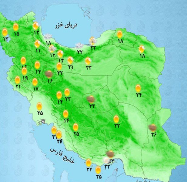 بارش پراکنده در برخی مناطق شمالی کشور