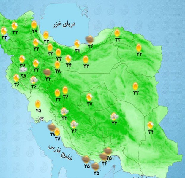 بارش پراکنده در شمال و شمال‌غرب کشور