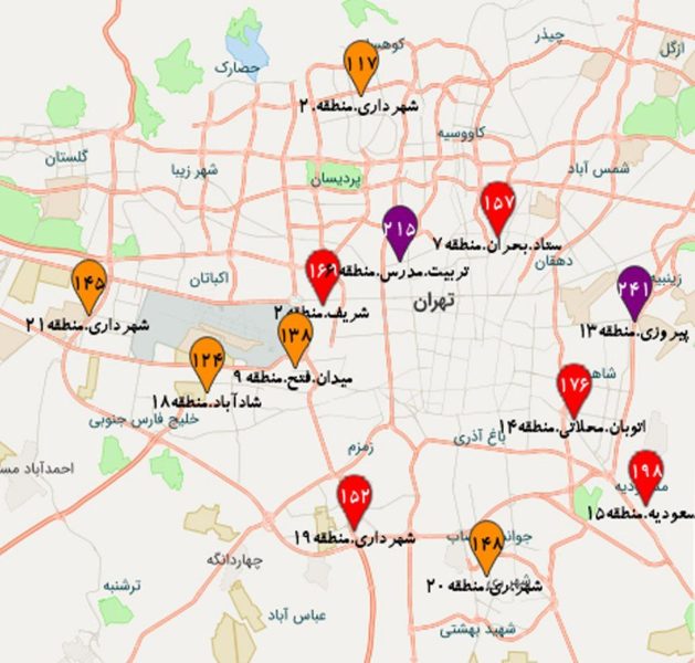هوای تهران در وضعیت قرمز