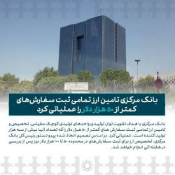 بانک مرکزی تامین ارز تمامی ثبت سفارش‌های کمتر از ۵۰ هزار دلار را عملیاتی کرد