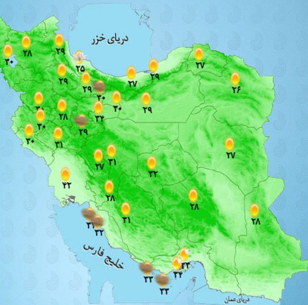 افزایش ابر و وزش باد در شمال غرب و جنوب شرق کشور