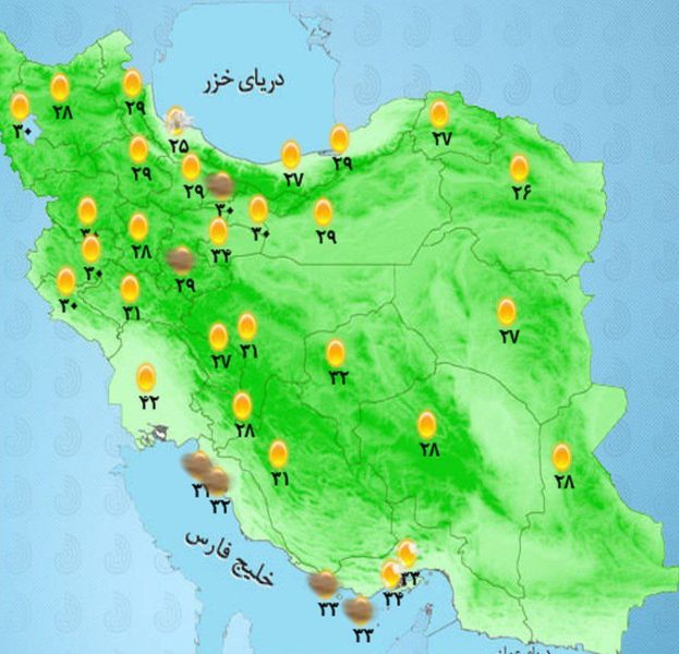 بارندگی و وزش باد در شمال و شمال غرب کشور