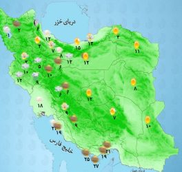 بارش برف و باران در اکثر مناطق کشور