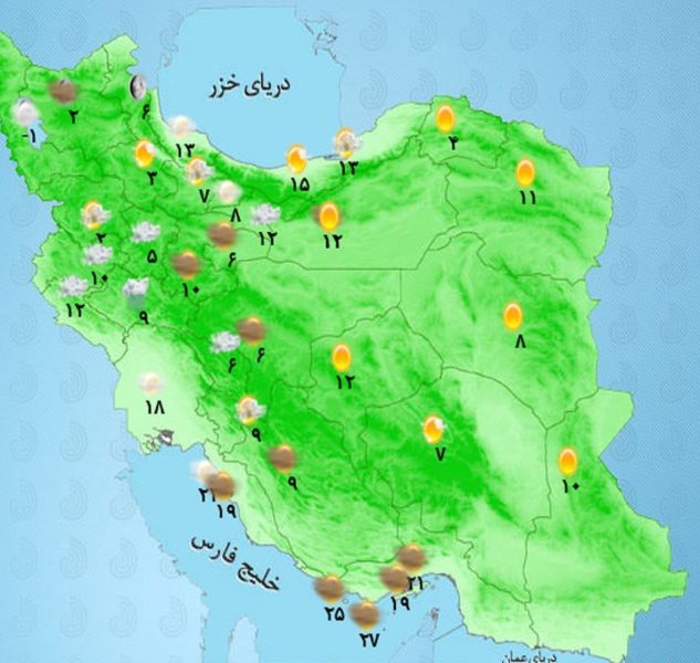 بارش برف و باران در اکثر مناطق کشور