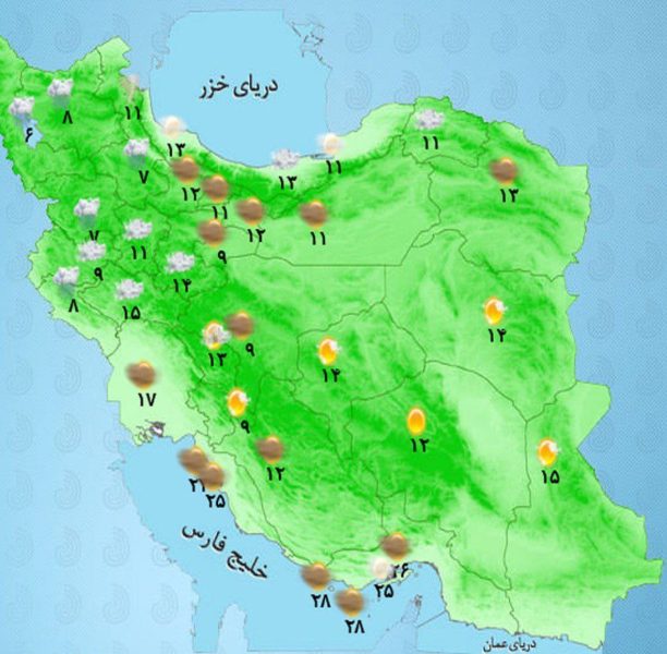 تداوم بارش‌ها در اکثر مناطق کشور