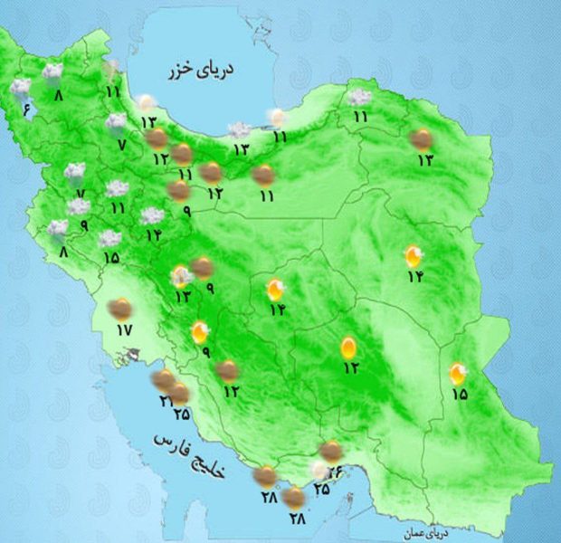 بارش در استان‌ های غربی و جنوبی کشور