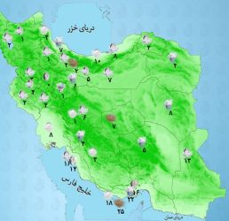 پیش‌بینی بارش برای اکثر مناطق کشور