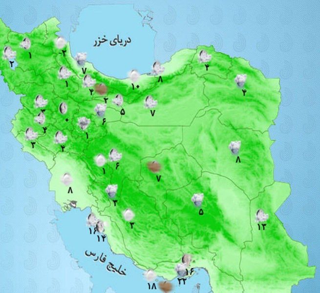 بارش برف و باران در استان‌های شمالی کشور